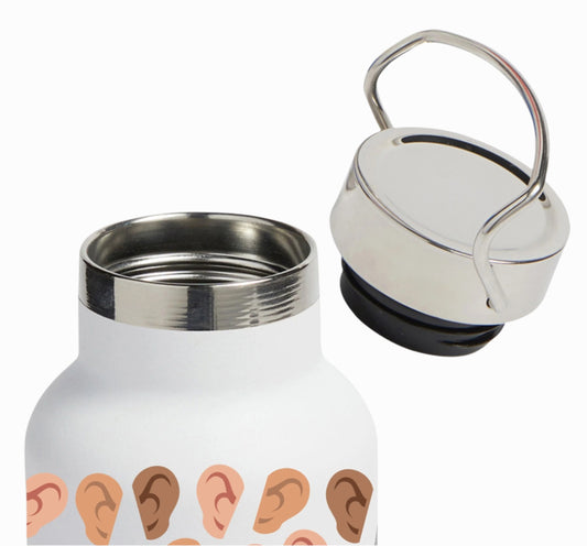 I'm All Ears Audiologist Wide Opening Double-walled Stainless Steel with Copper Vacuum Insulation, 650ml Water Bottle Audiology Gift