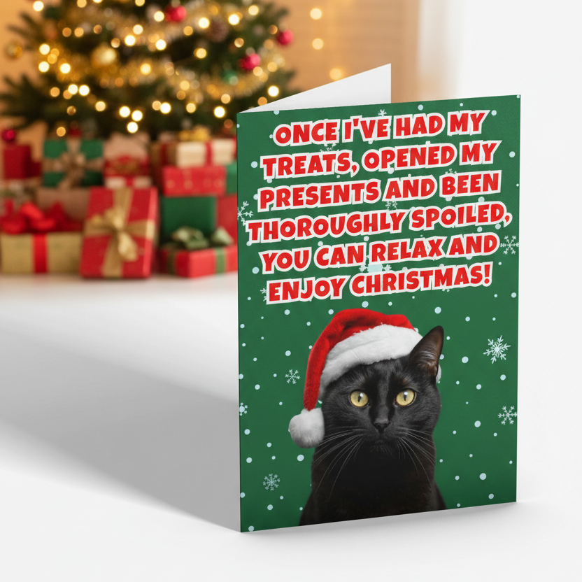 Funny Christmas Card From The Cat