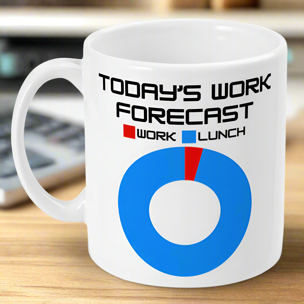 Today's Work Forecast Funny Doughnut Chart Colleague Gift Mug