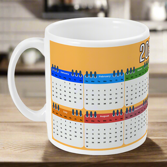 2025 Calendar Mug | Year-at-a-Glance Coffee Mug | Thoughtful Gift for Busy Professionals