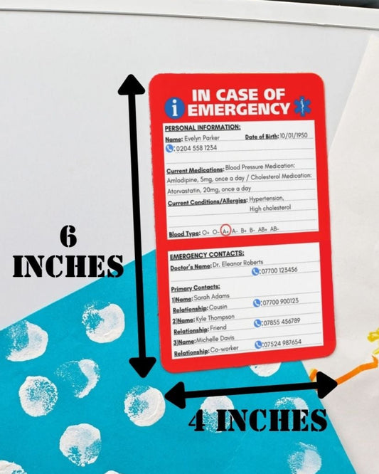 Emergency Contact Information Fridge Magnet