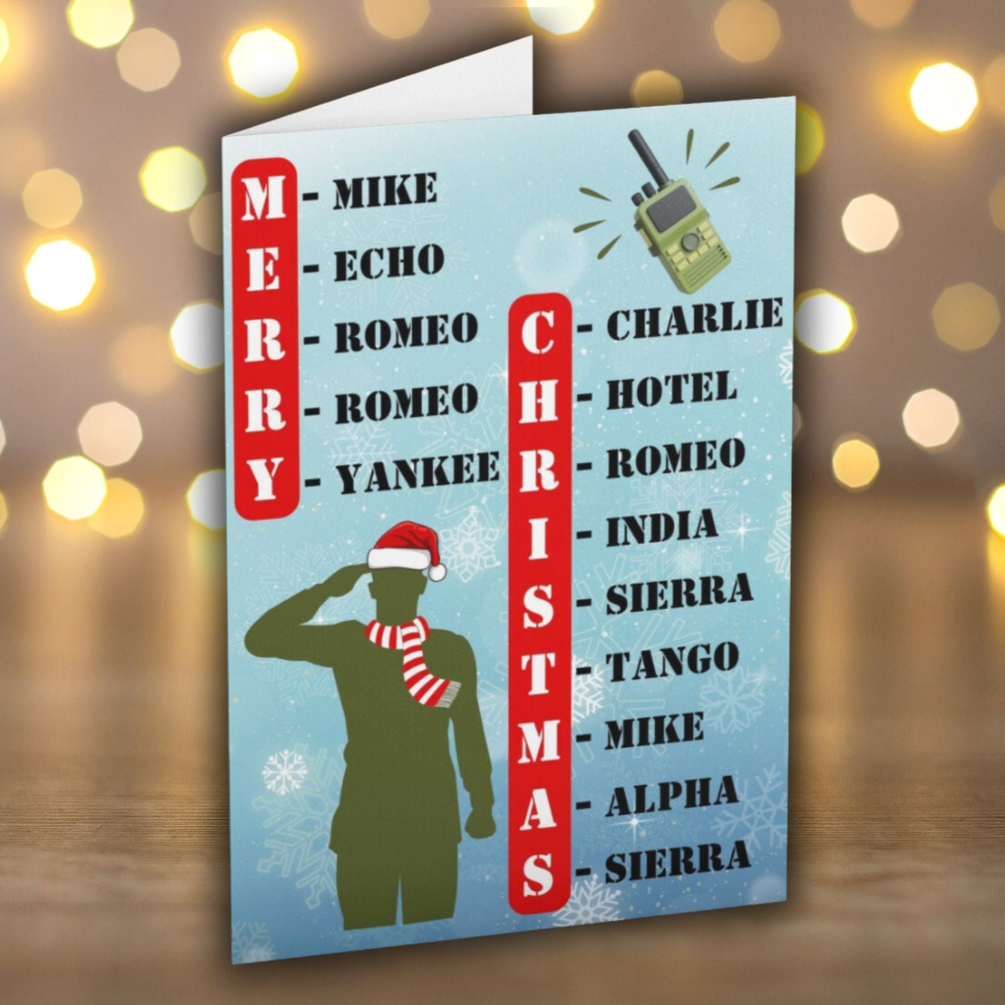 Military Phonetic Alphabet Christmas Card