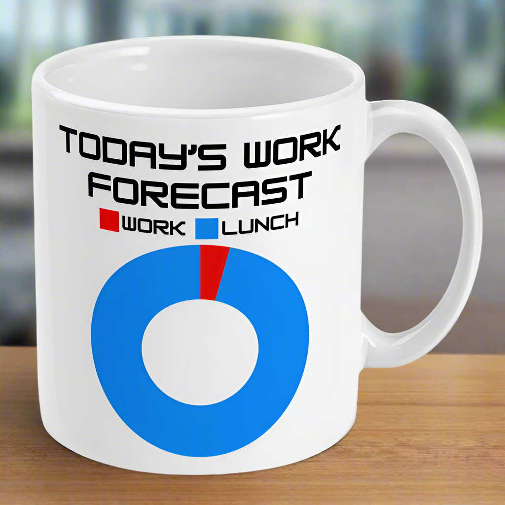 Today's Work Forecast Funny Doughnut Chart Colleague Gift Mug