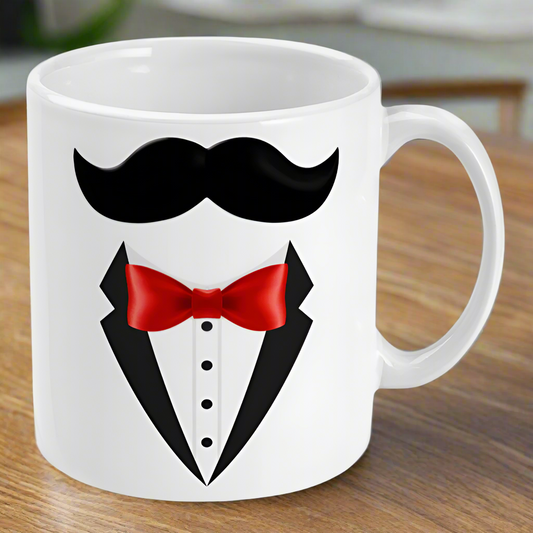 Fun Moustache Mug | 11oz Ceramic Mug | Perfect Gift for Caffeine Lover