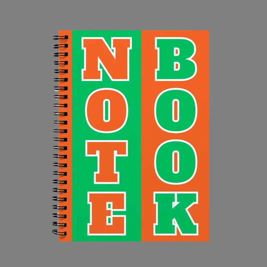 Orange Green Colourblock Design Spiral Bound Notebook (A5)