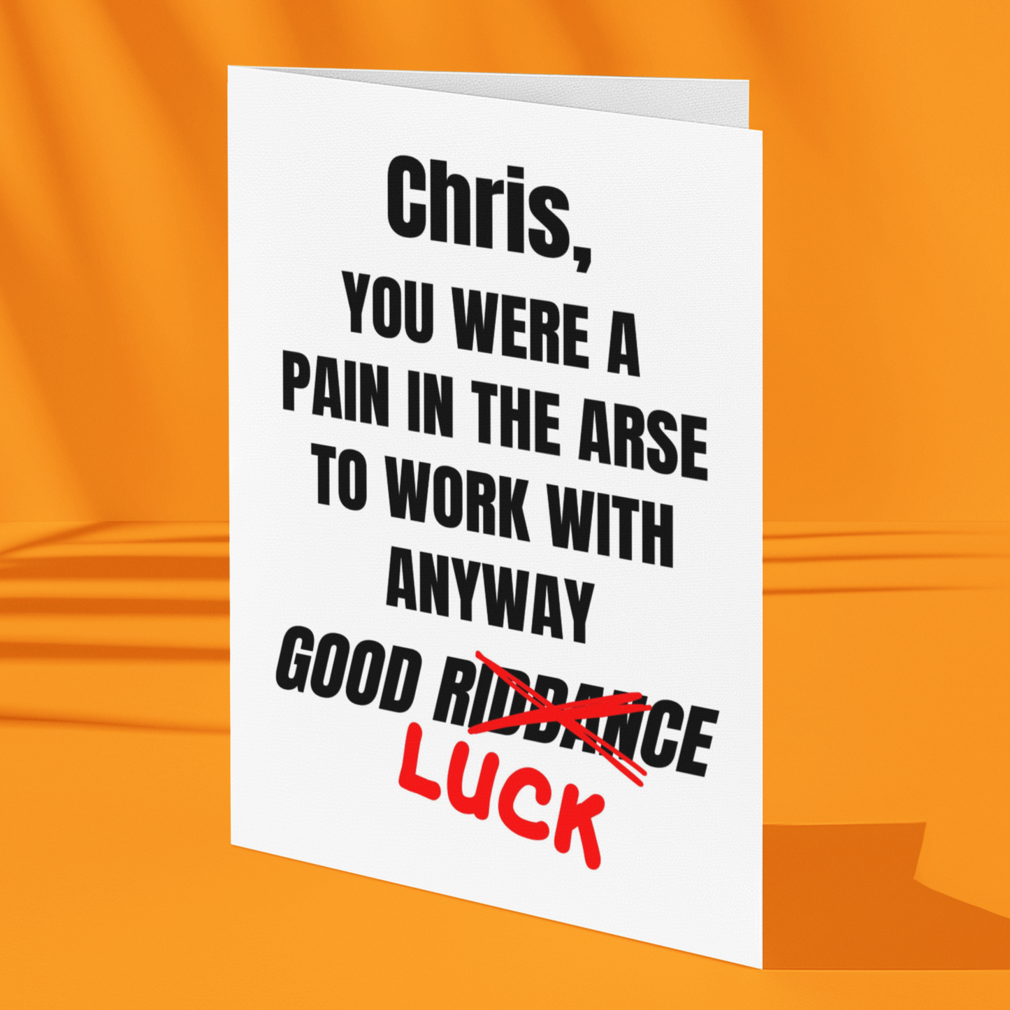 Personalised Rude Leaving Card, Pain In The Arse Work Colleague Card Humorous Goodbye Card for Annoying Coworker