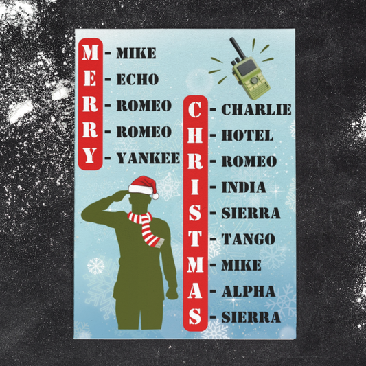 Military Phonetic Alphabet Christmas Card
