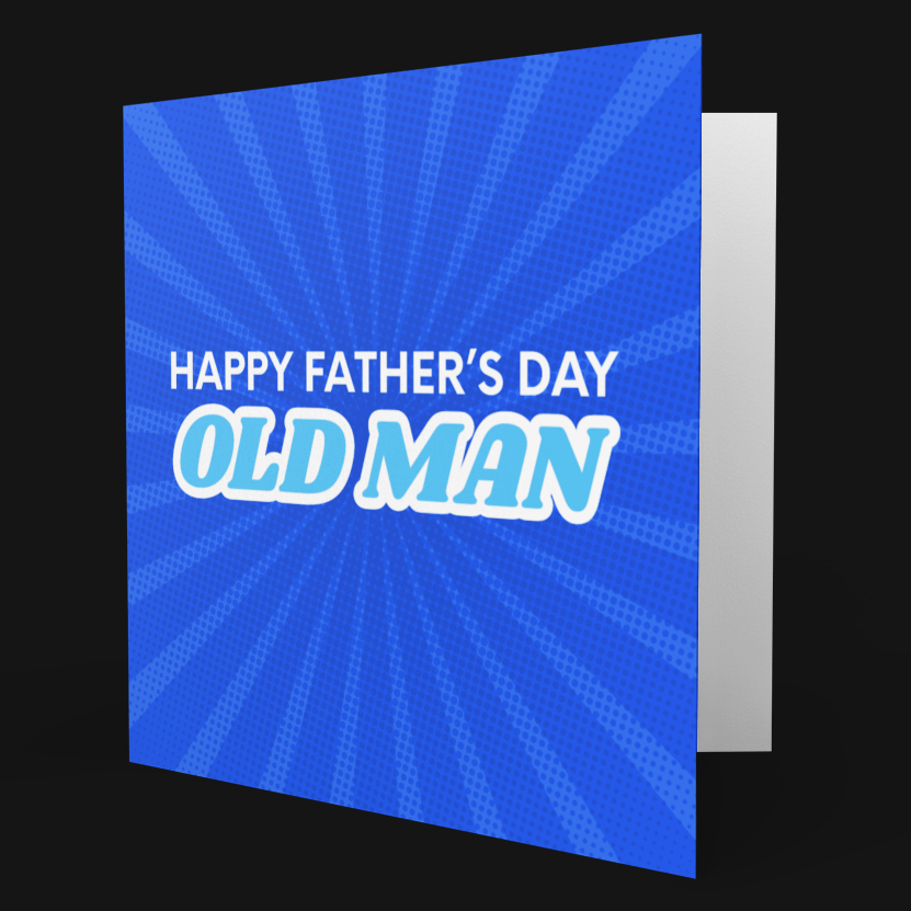 Happy Father's Day Old Man Card Square