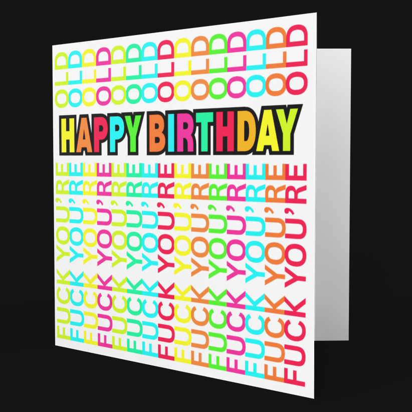 Square Hidden Message Happy Birthday Card