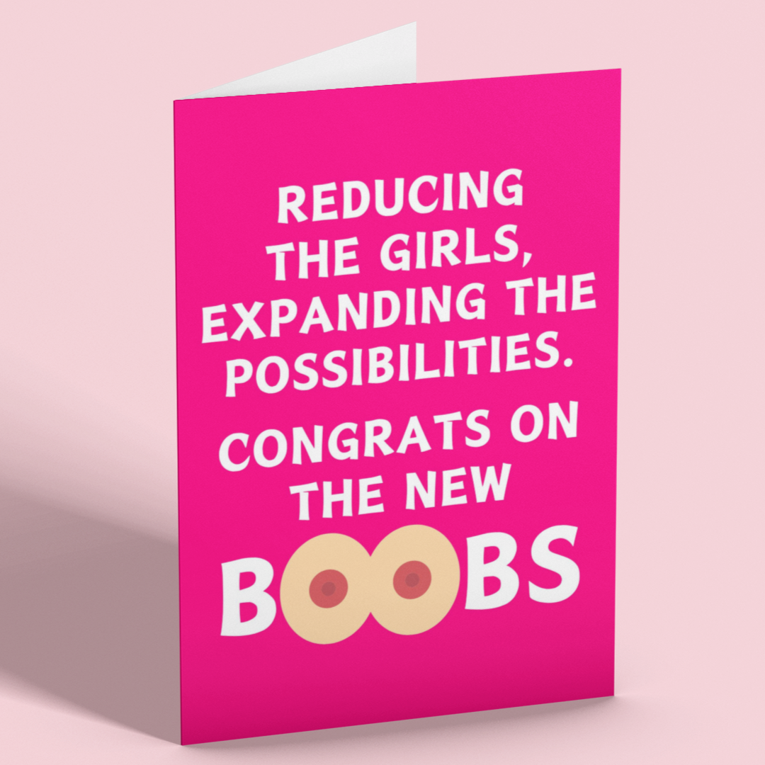 Breast Reduction Card, Reducing The Girls, Breast Surgery Get Well Card