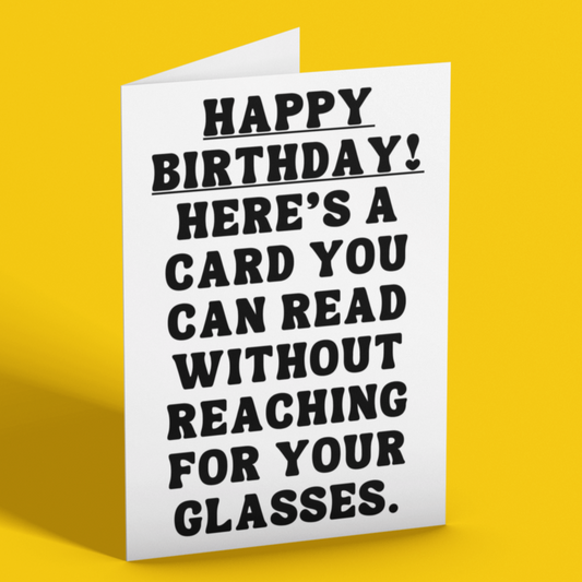 Funny Glasses Birthday Card