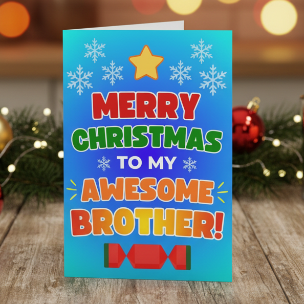 Merry Christmas to My Awesome Brother! Christmas Card