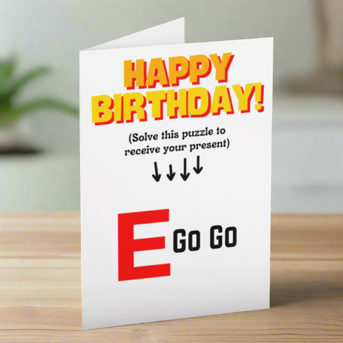 Brain Teaser Puzzle Happy Birthday Card (Go)