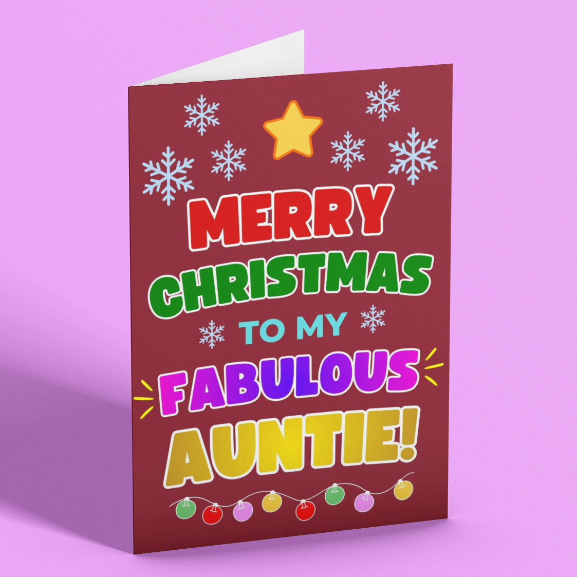 Merry Christmas to My Fabulous Auntie! Christmas Card