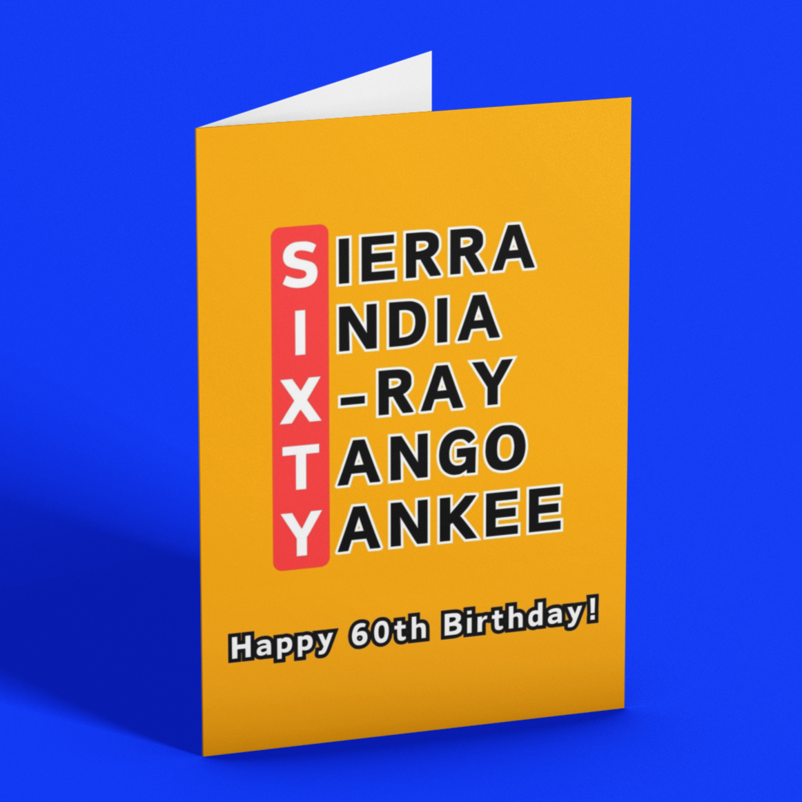60th Birthday Phonetic Alphabet Card