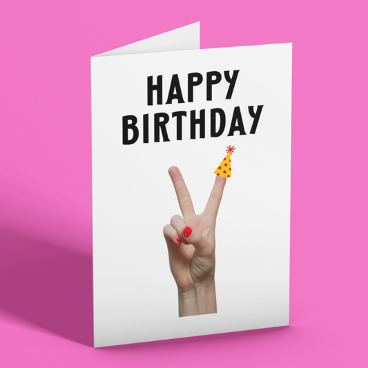 Happy Birthday Peace Sign Card