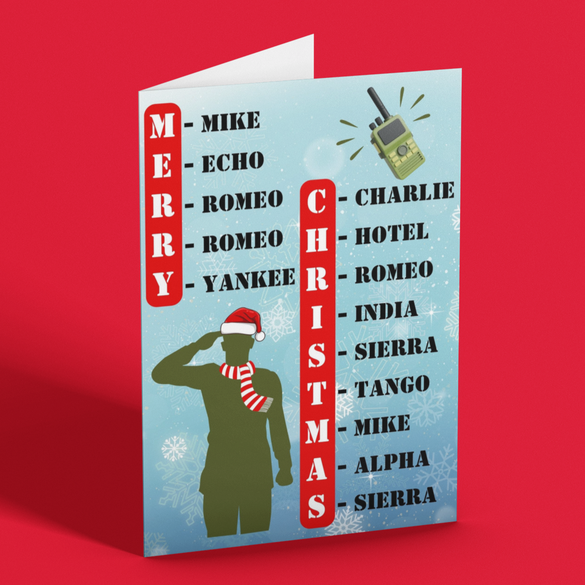 Military Phonetic Alphabet Christmas Card
