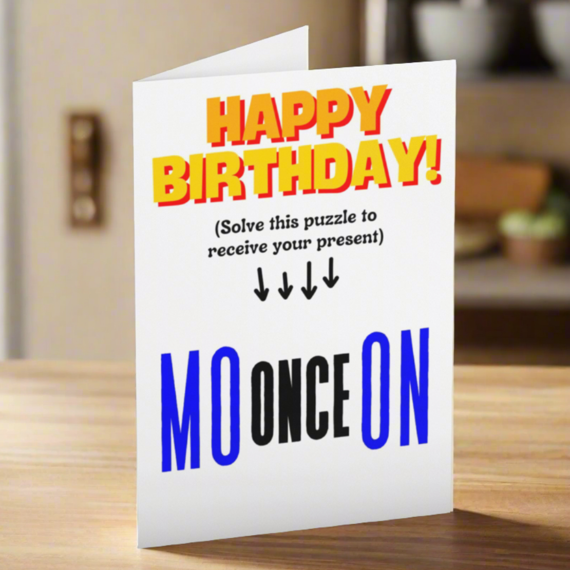Brain Teaser Puzzle Happy Birthday Card (Moon)