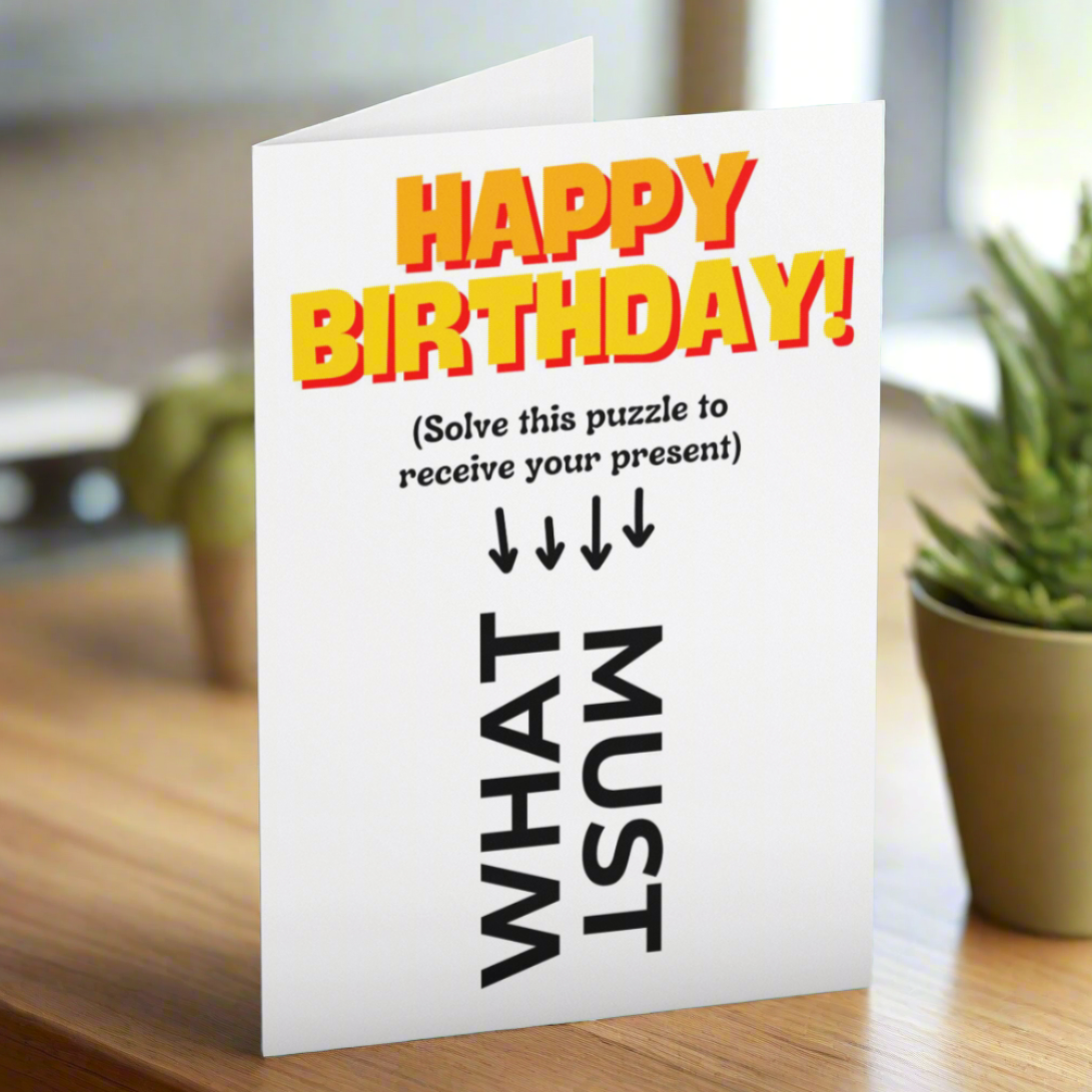 Brain Teaser Puzzle Happy Birthday Card (WM)