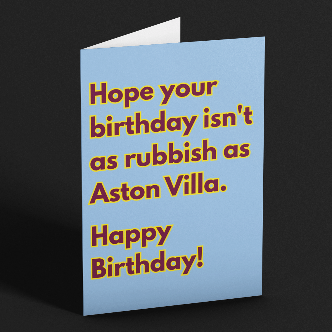 Aston Villa Cheeky Happy Birthday Card