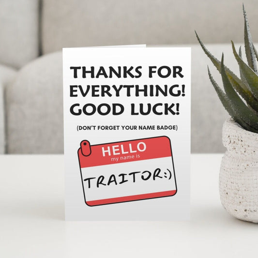 Thanks For Everything Joke Leaving Card - Click Of A Button Prints