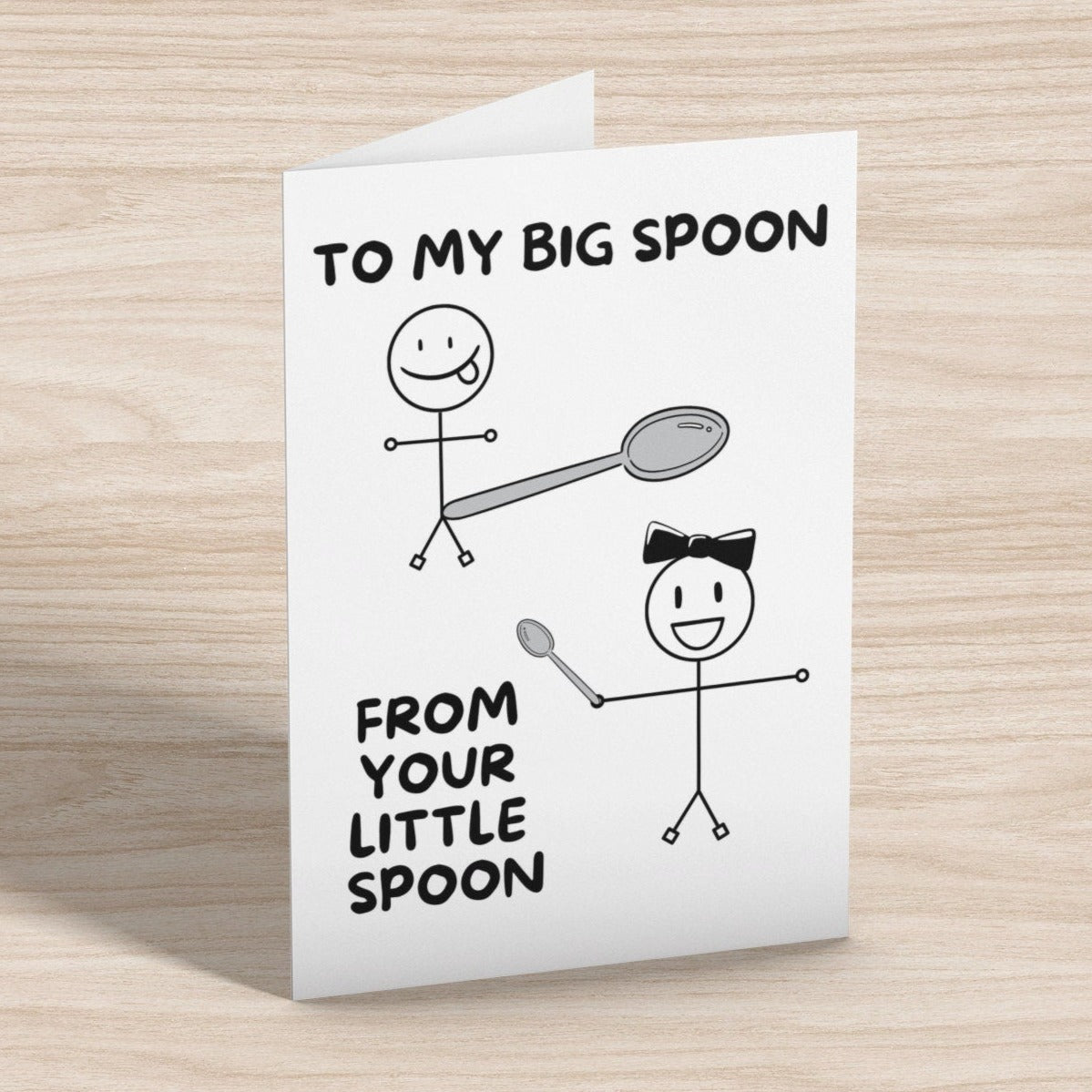 Big Spoon Little Spoon Anniversary Card - Click Of A Button Prints