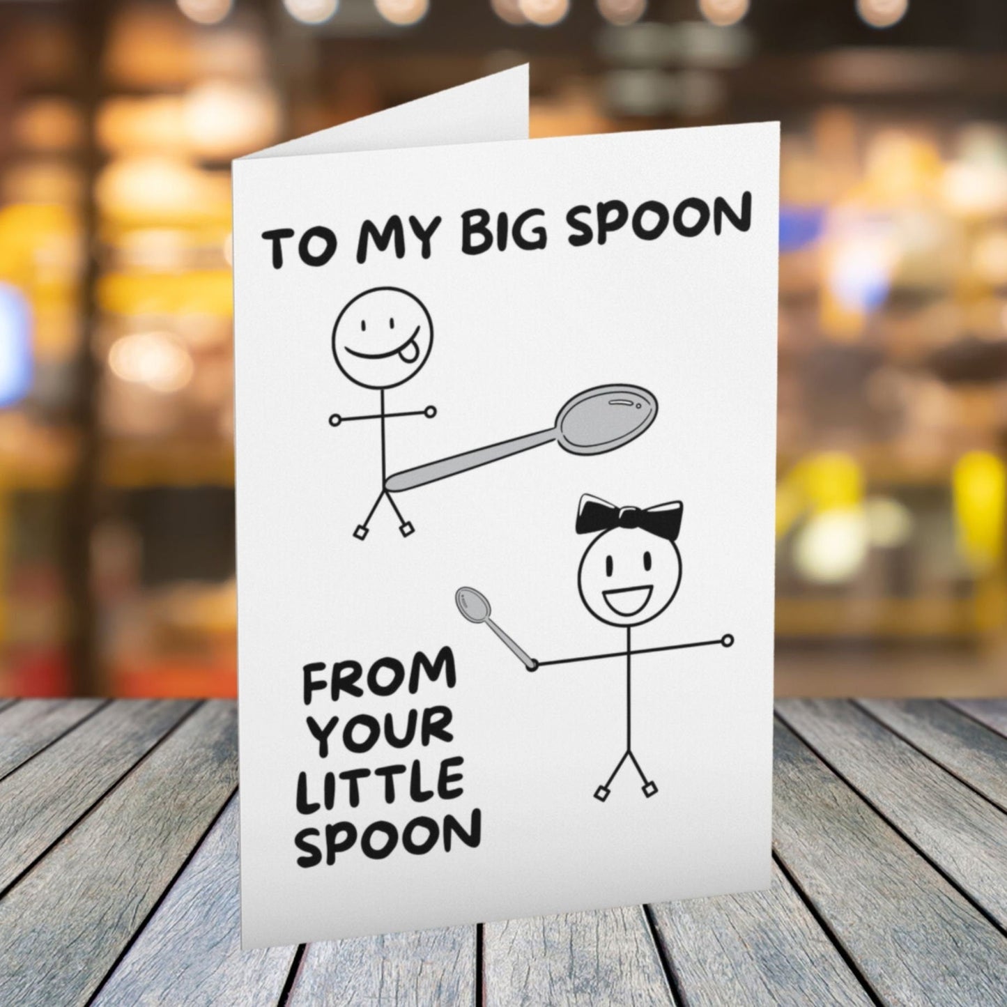 Big Spoon Little Spoon Anniversary Card - Click Of A Button Prints