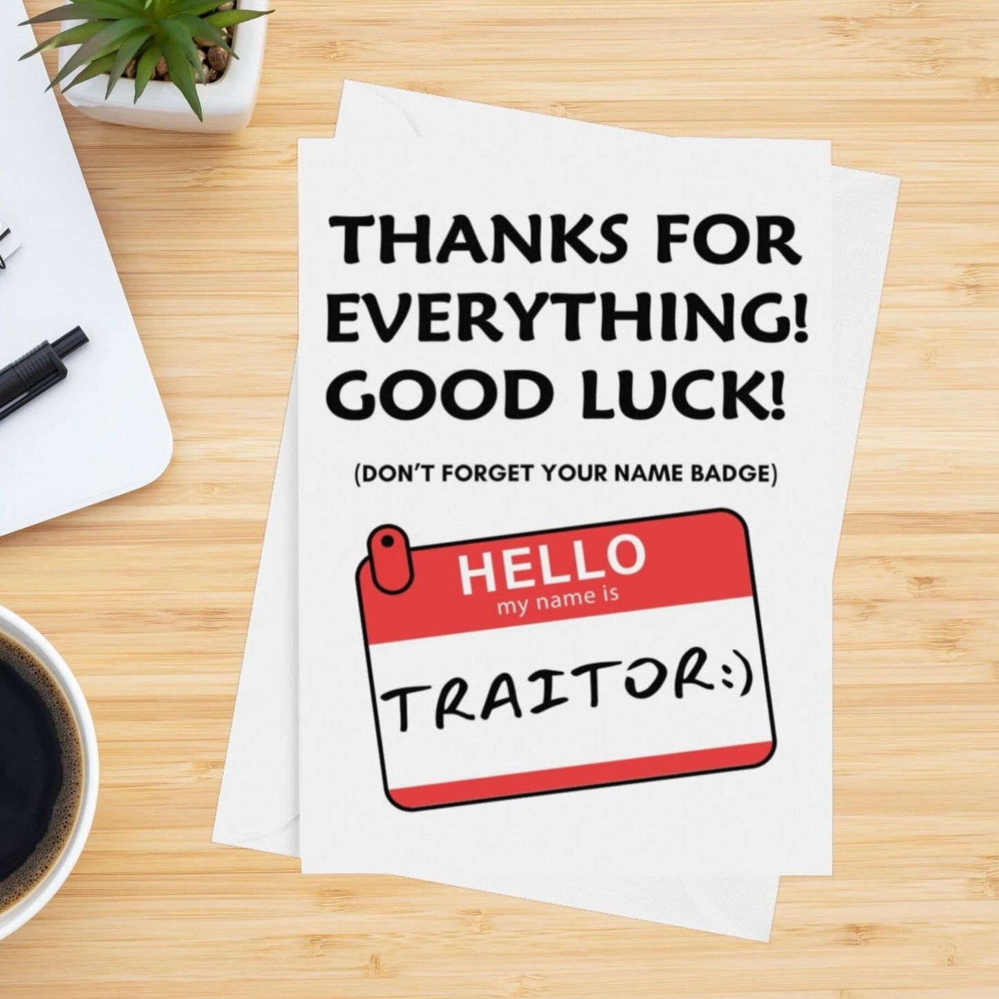 Thanks For Everything Joke Leaving Card - Click Of A Button Prints