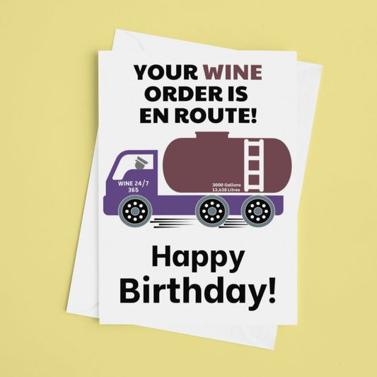 Wine Birthday Card - Click Of A Button Prints