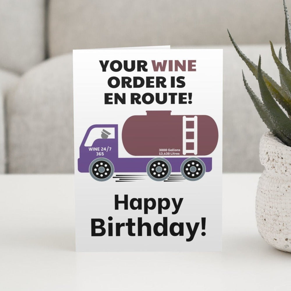 Wine Birthday Card - Click Of A Button Prints