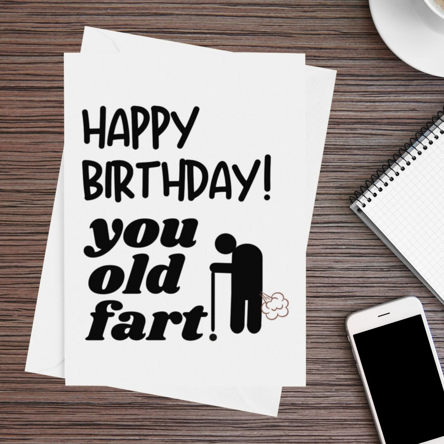 Happy Birthday You Old Fart Card - Click Of A Button Prints