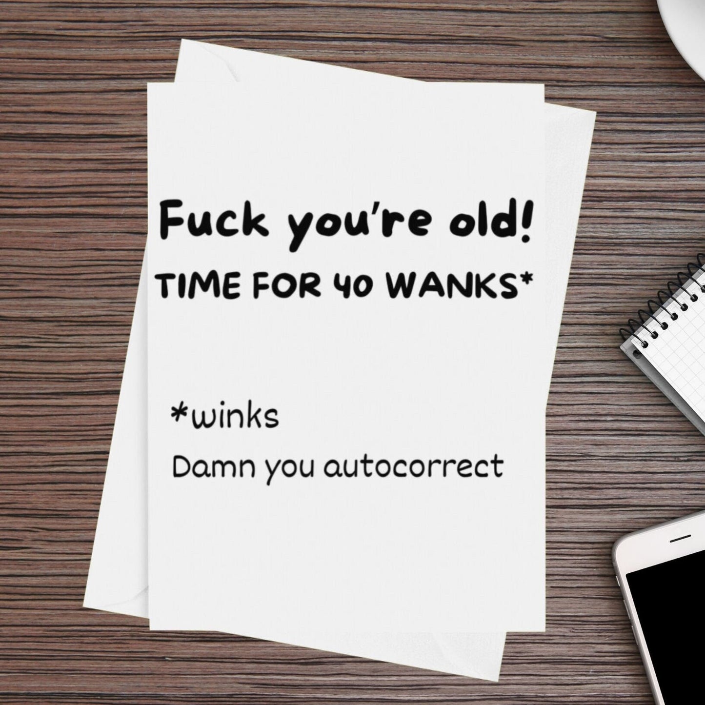 You're Old Cheeky Birthday Card - Click Of A Button Prints