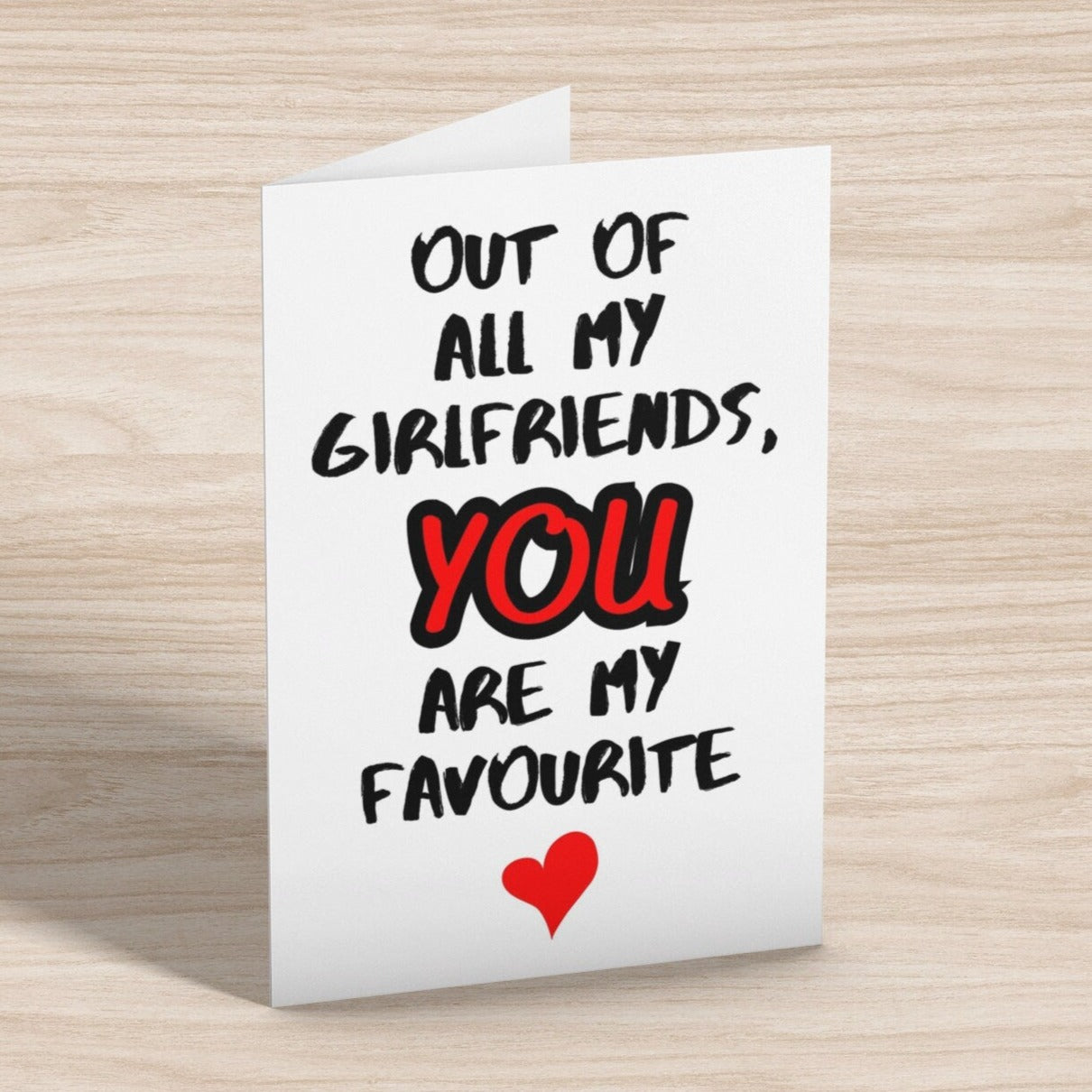 You Are My Favourite Girlfriend Funny Anniversary Card - Click Of A Button Prints