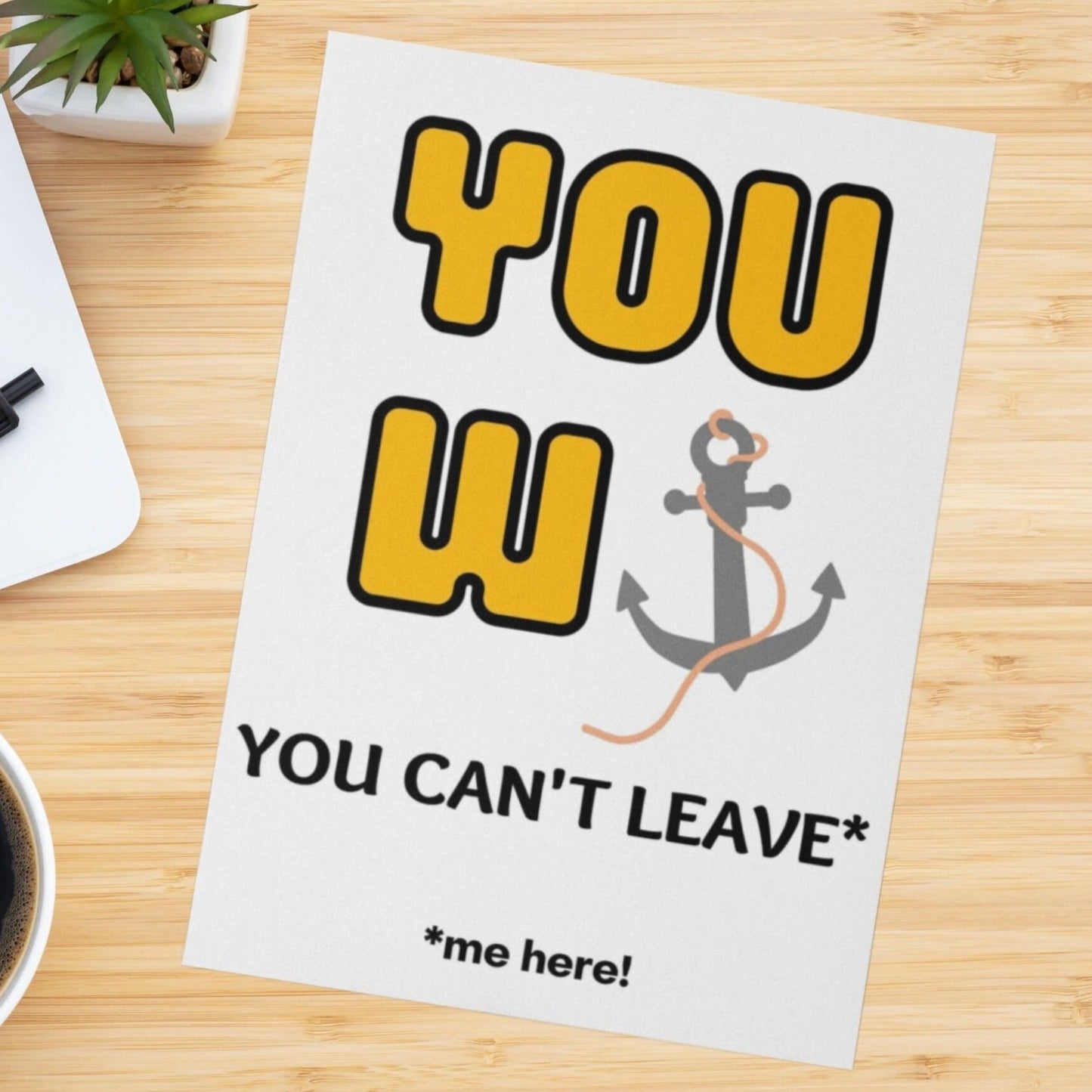 You Wanker Leaving Card - Click Of A Button Prints