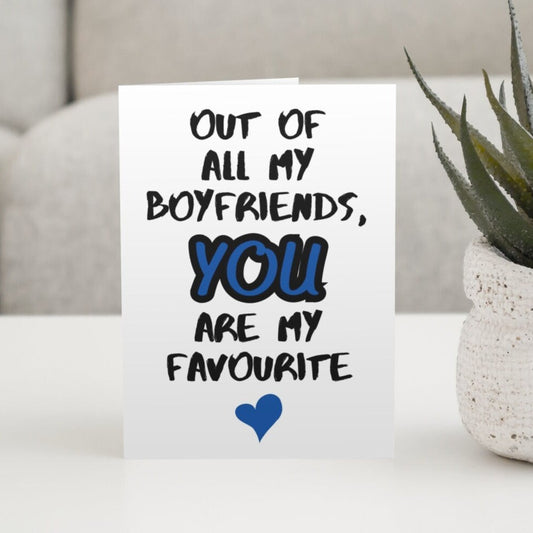 You Are My Favourite Boyfriend Funny Anniversary Card - Click Of A Button Prints