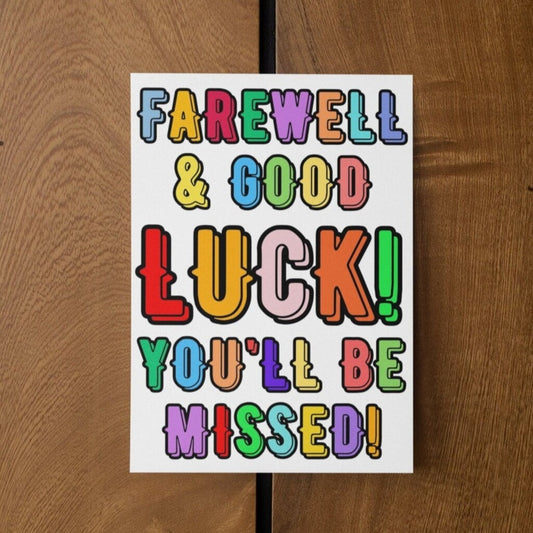 Farewell And Good Luck Leaving Card - Click Of A Button Prints