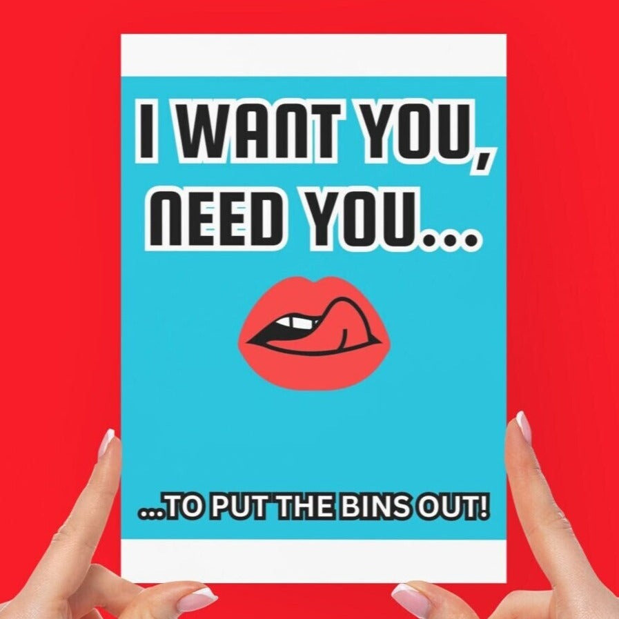 I Want You Need You Anniversary Card - Click Of A Button Prints