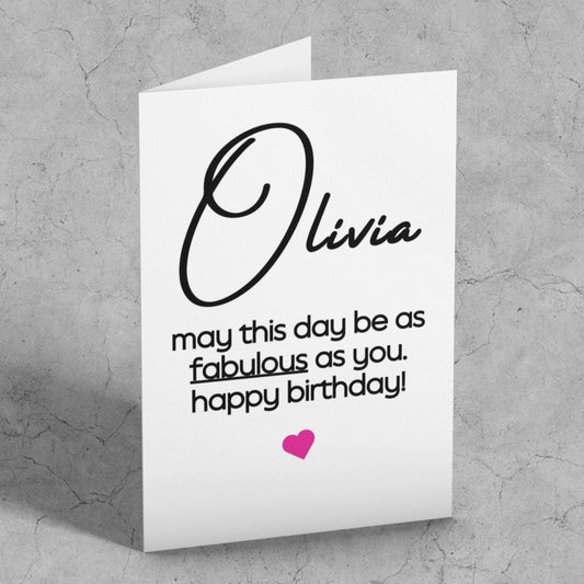 Personalised Fabulous As You Birthday Card - Click Of A Button Prints