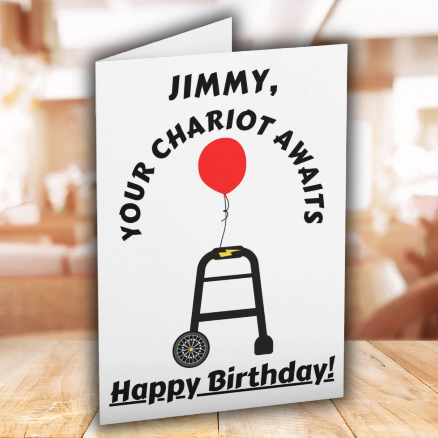 Personalised Zimmer Frame Birthday Card - Click Of A Button Prints