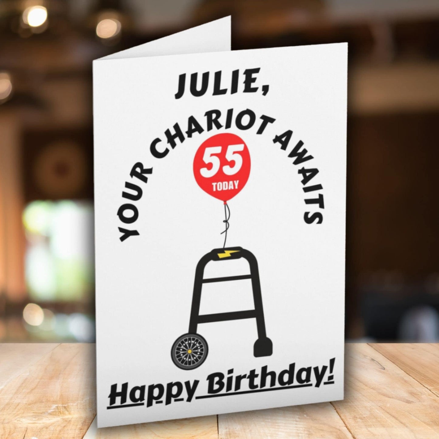 Personalised Zimmer Frame Birthday Card - Click Of A Button Prints