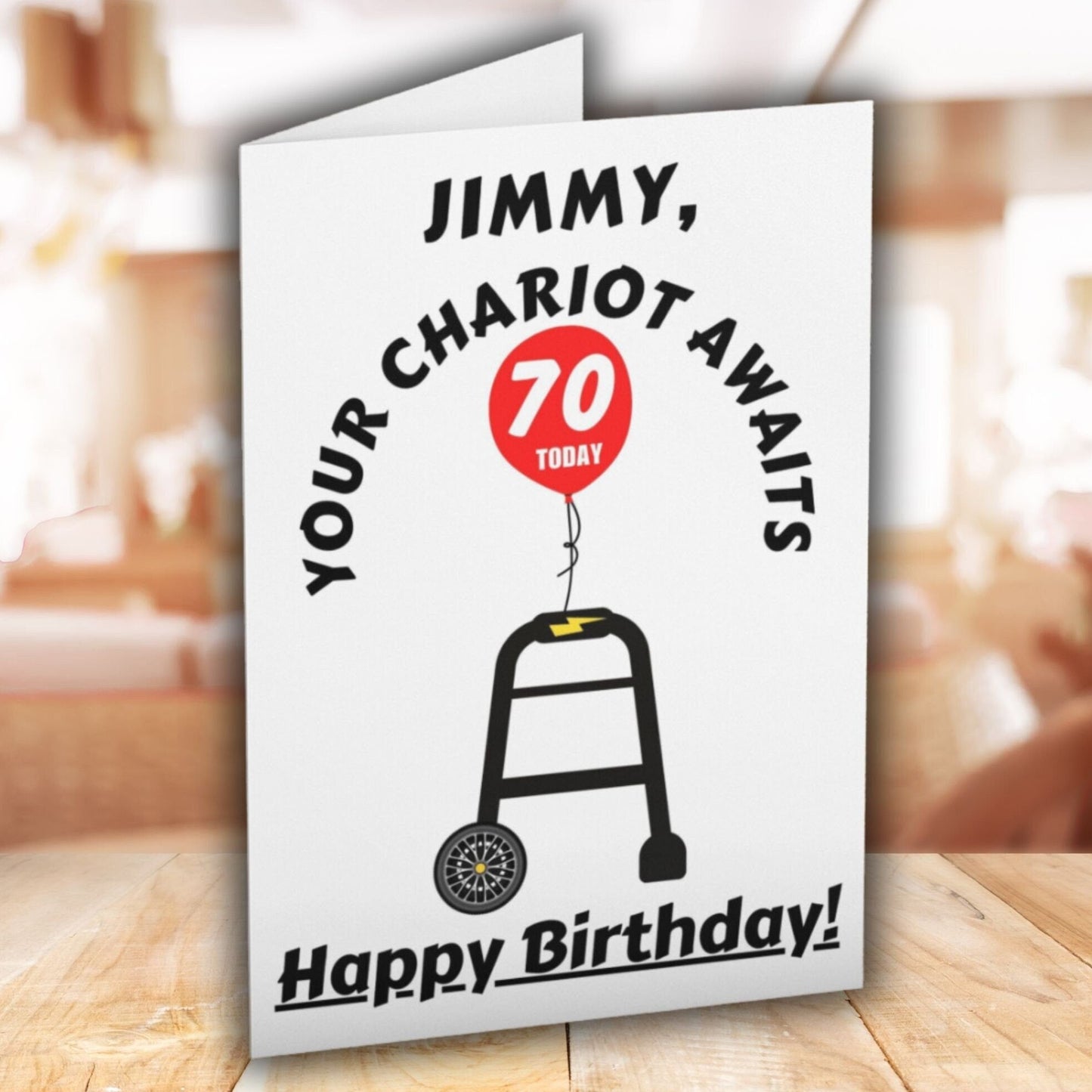 Personalised Zimmer Frame Birthday Card - Click Of A Button Prints