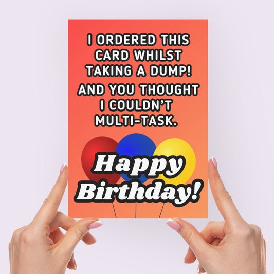 Funny Multi-Task Birthday Card - Click Of A Button Prints