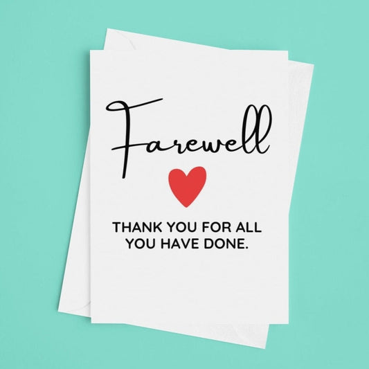 Farewell Leaving Card - Click Of A Button Prints