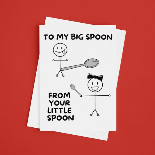 Big Spoon Little Spoon Anniversary Card - Click Of A Button Prints