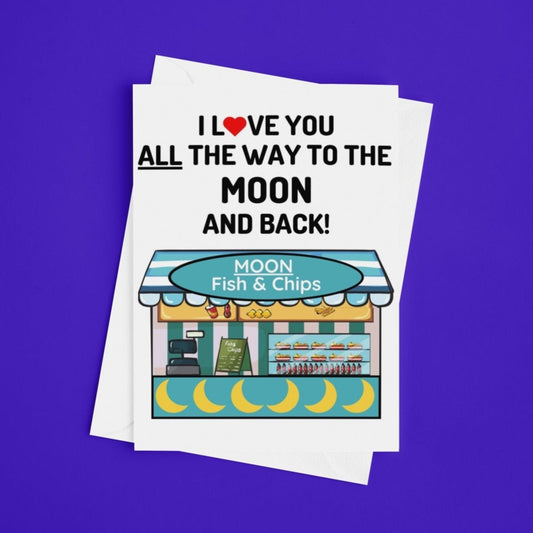 To The Moon And Back Anniversary Card - Click Of A Button Prints