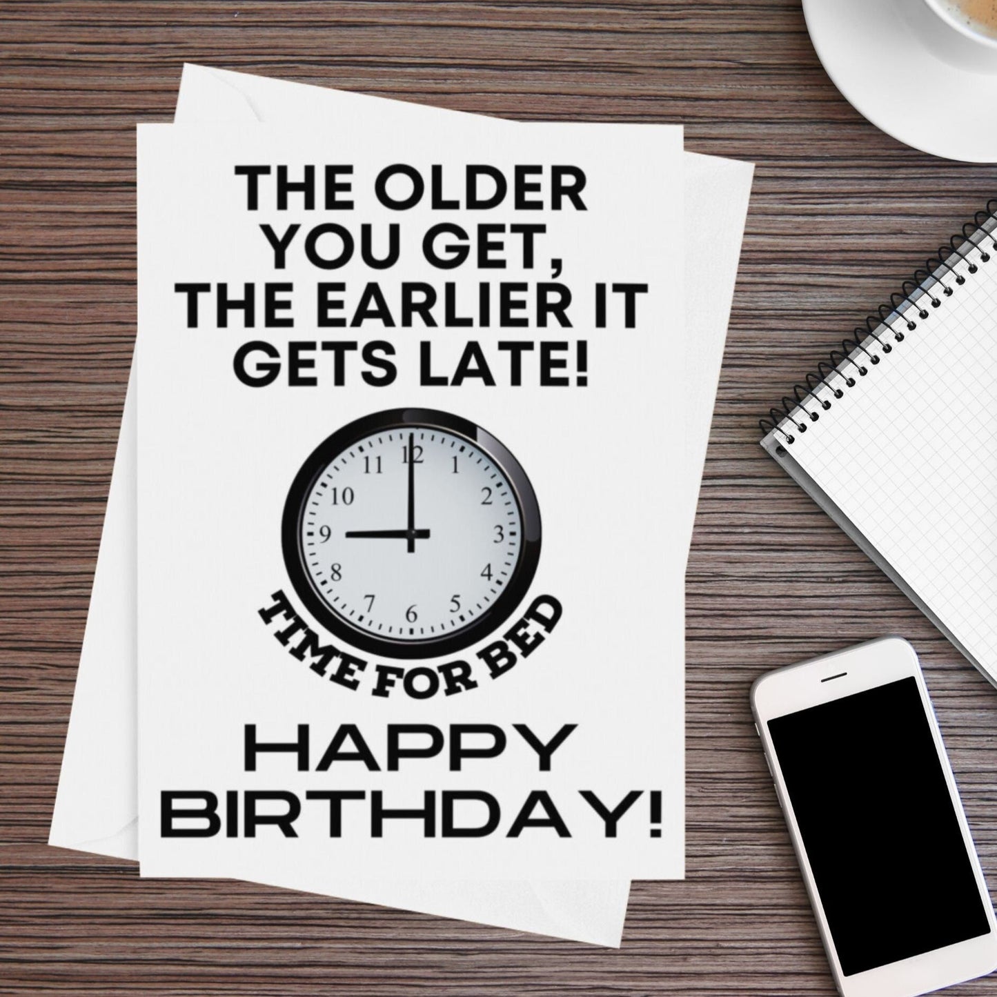 Time For Bed Funny Birthday Card - Click Of A Button Prints