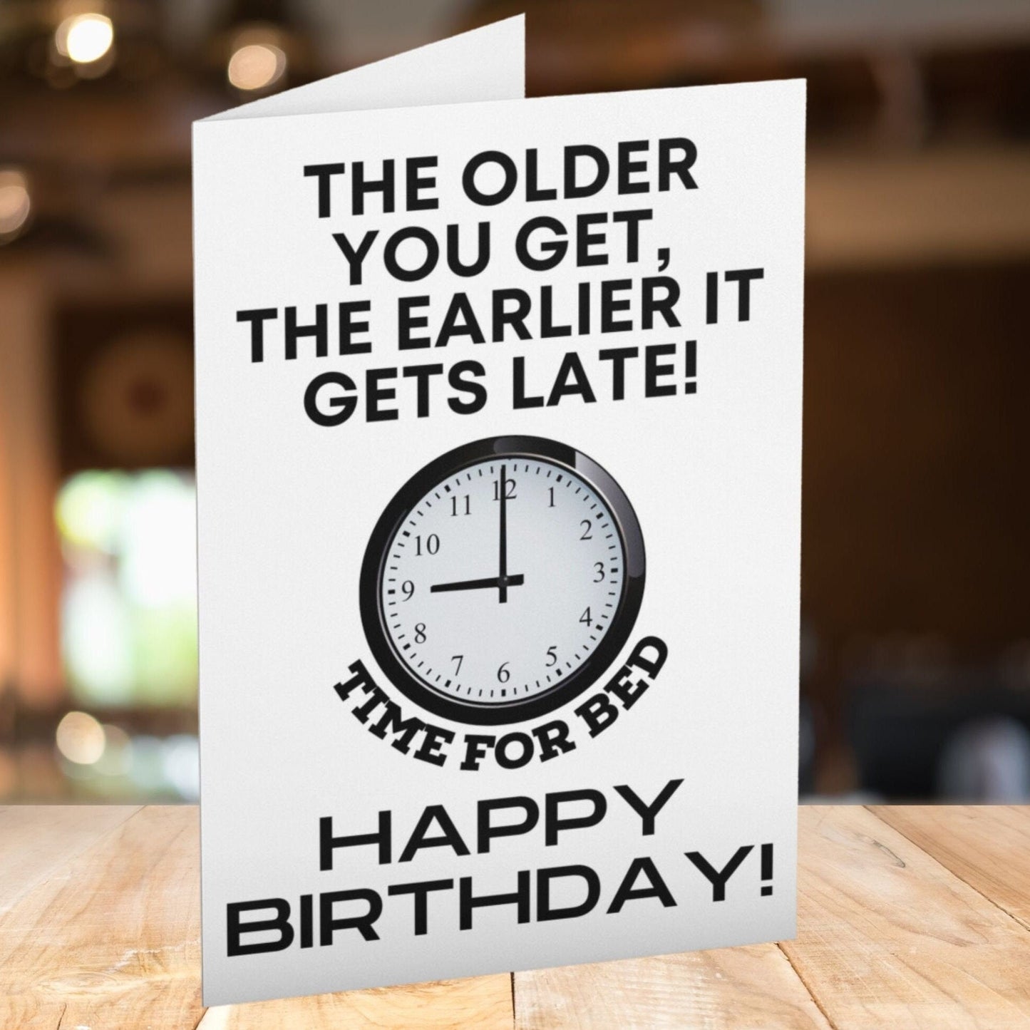 Time For Bed Funny Birthday Card - Click Of A Button Prints