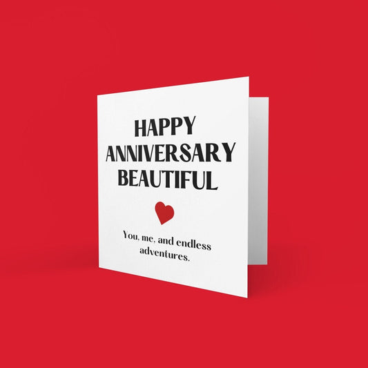 Happy Anniversary Beautiful Greeting Card - Click Of A Button Prints