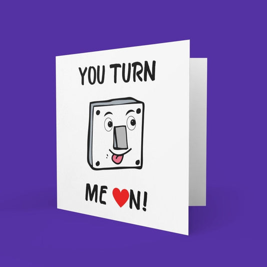You Turn Me On Fun Anniversary Card - Click Of A Button Prints