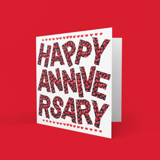 Happy Anniversary Love Hearts Card - Click Of A Button Prints